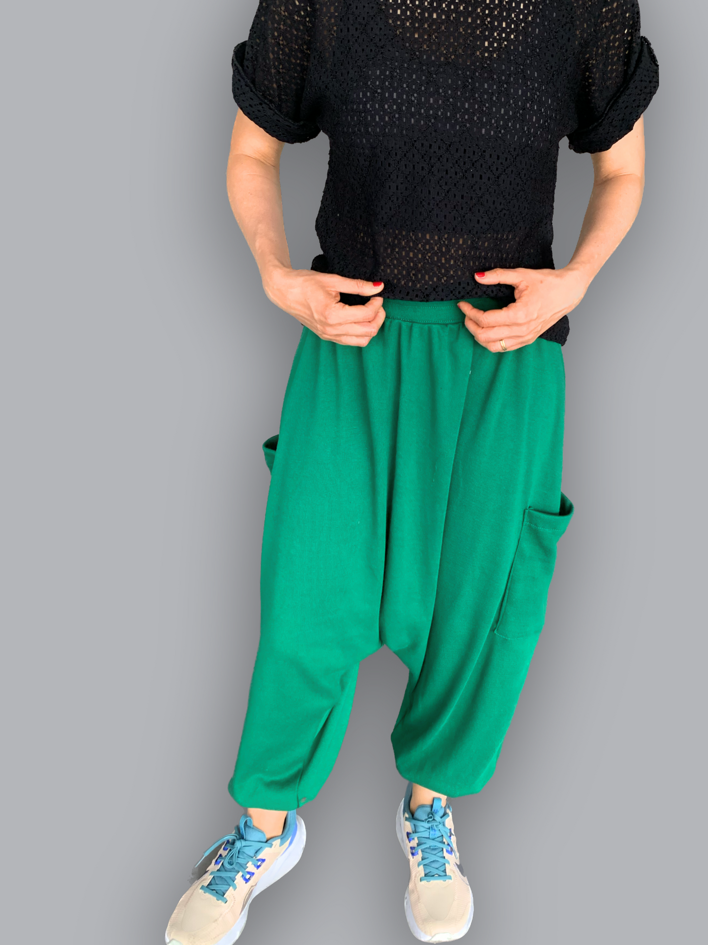 Pantalones harem cardigan verde